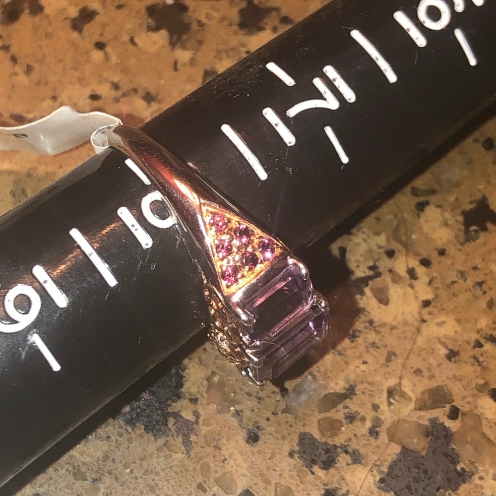 NEW in BOX 🆕 Amethyst Sterling Ring Trilogy Ring - Picture 10 of 10